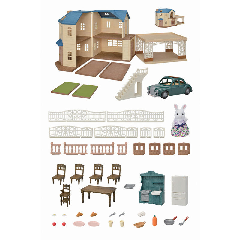 Le coffret grande maison et son abri voiture