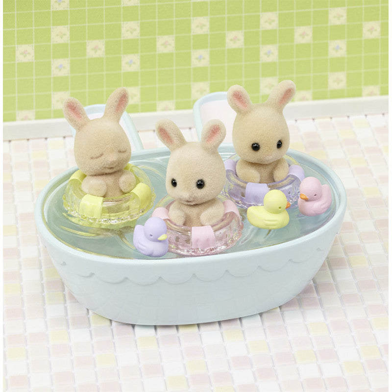 Les triplés Lapin Crème et accessoires de bain