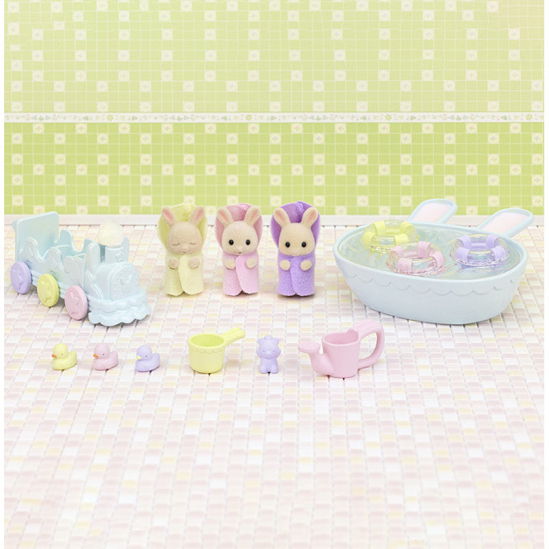 Les triplés Lapin Crème et accessoires de bain