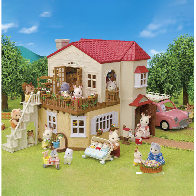 Maison de poupée - La grande maison éclairée et sa pièce secrète
