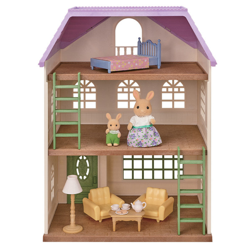 La maison à deux étages de la famille Lapin Caramel