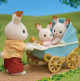 Les jumeaux Lapin Chocolat et la poussette double de Sylvanian Family - 2