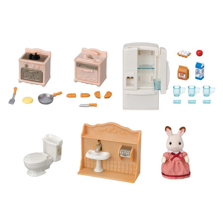 Le set d'ameublement pour cosy cottage et maman Lapin Chocolat de Sylvanian Family - 1