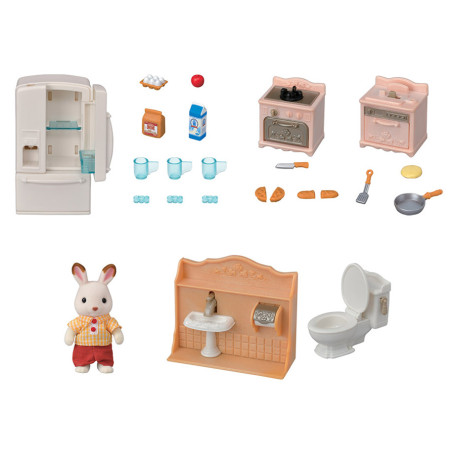 Le set d'ameublement pour cosy cottage et papa Lapin Chocolat