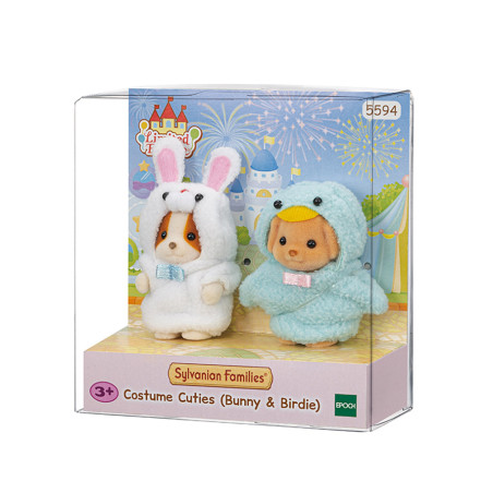 Le duo costumé - lapin et oiseau