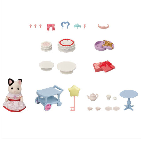 La fille Chat Bicolore et son goûter d’anniversaire de Sylvanian Family - 3