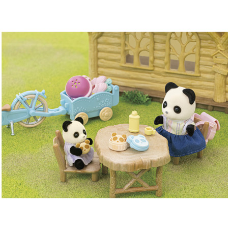 La fille Panda, son vélo et sa remorque de Sylvanian Family - 3