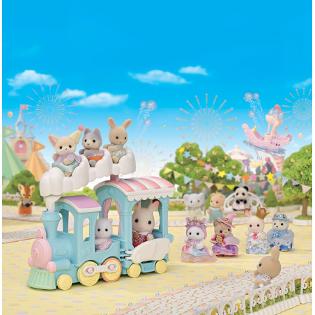 Le petit train à vapeur et bébé Fennec de Sylvanian Family - 4