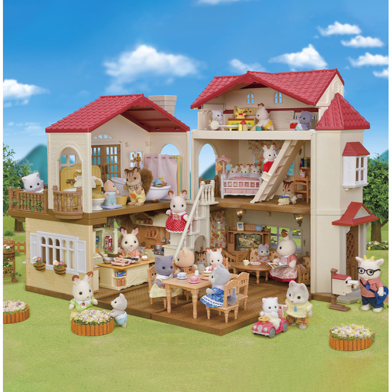 Maison de poupée - La grande maison éclairée et sa pièce secrète