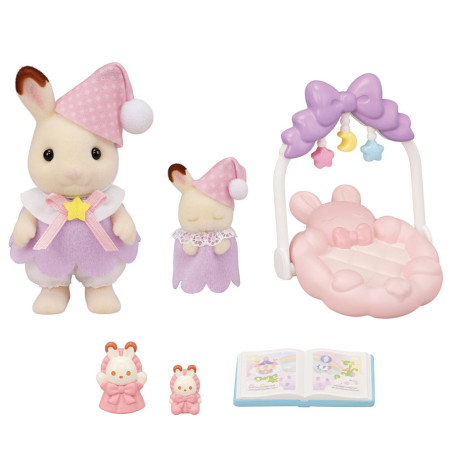 Le coucher des sœurs Lapin Chocolat de Sylvanian Family