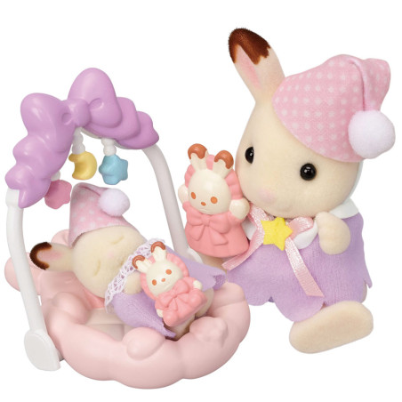 Le coucher des sœurs Lapin Chocolat de Sylvanian Family - 1