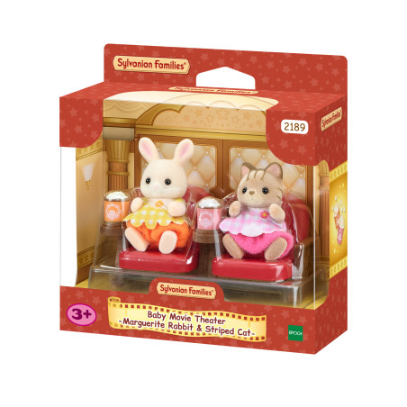Les bébés au cinéma - lapin et chat de Sylvanian Family - 1
