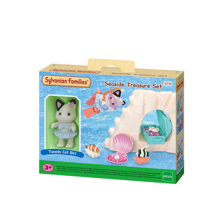 La Chasse Au Tresor Aquatique Et La Fille Chat Bicolore Sylvanian Families