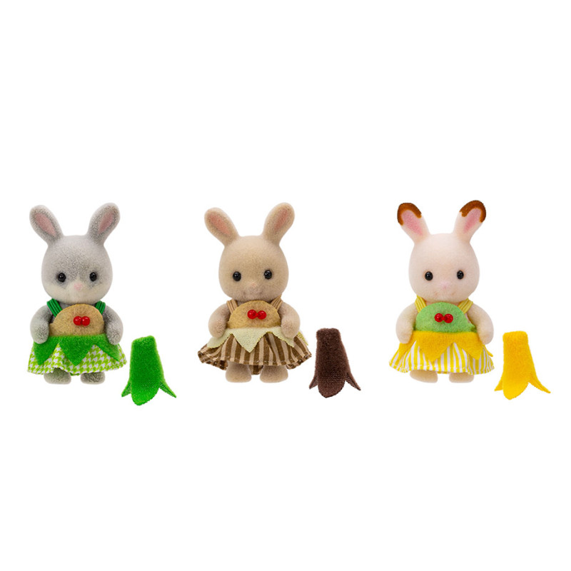 Le trio des bébés en costumes de bananes