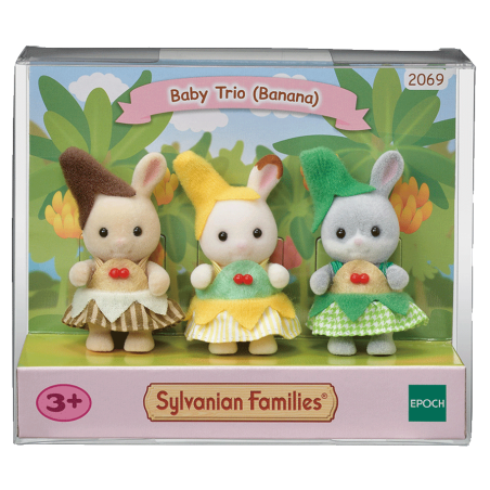 Le trio des bébés en costumes de bananes de Sylvanian Family - 1