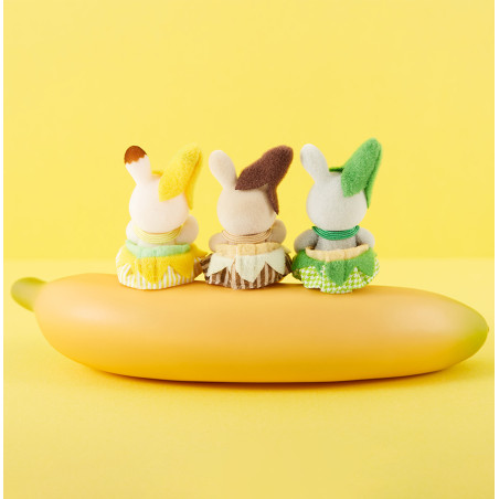 Le trio des bébés en costumes de bananes de Sylvanian Family - 6