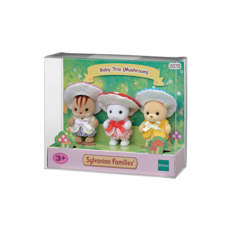 Le trio des bébés en costumes de champignons de Sylvanian Family - 3