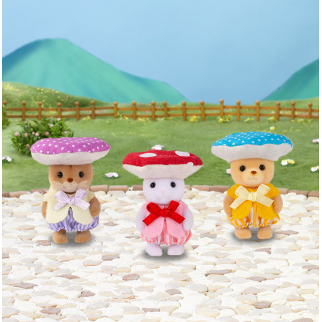 Le trio des bébés en costumes de champignons de Sylvanian Family - 5