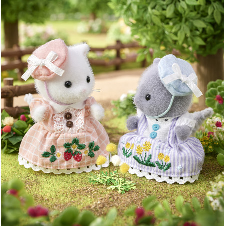 Les jumelles Chat Persan en tenues brodées de Sylvanian Family - 4