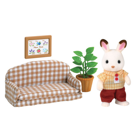 Le papa Lapin Chocolat et le salon de Sylvanian Family