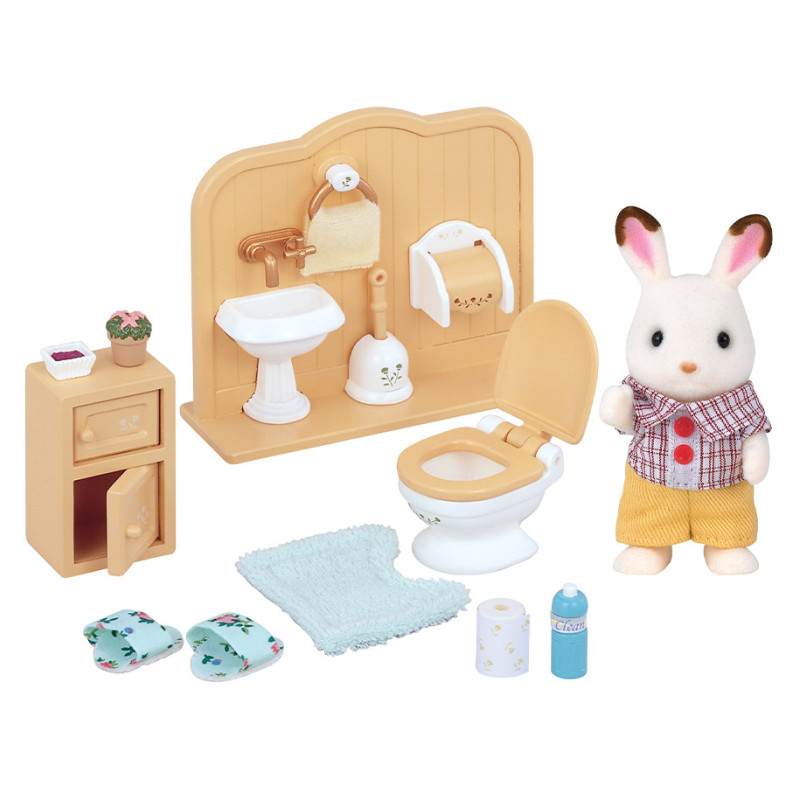Le fils Lapin Chocolat et les toilettes