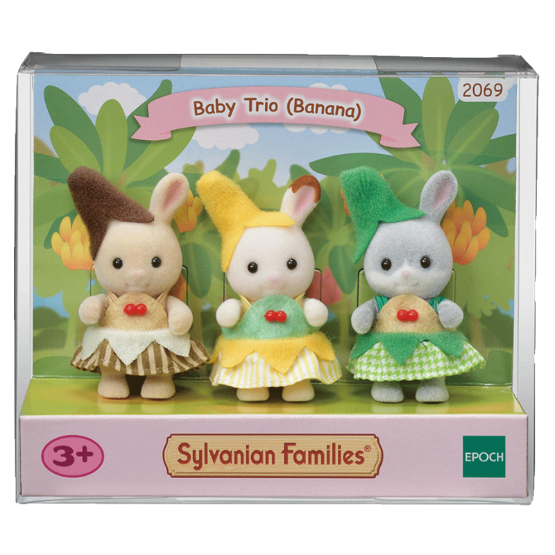 Le trio des bébés en costumes de bananes