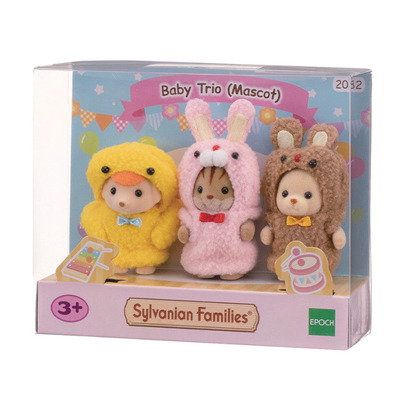 Le trio des bébés en costumes de mascottes