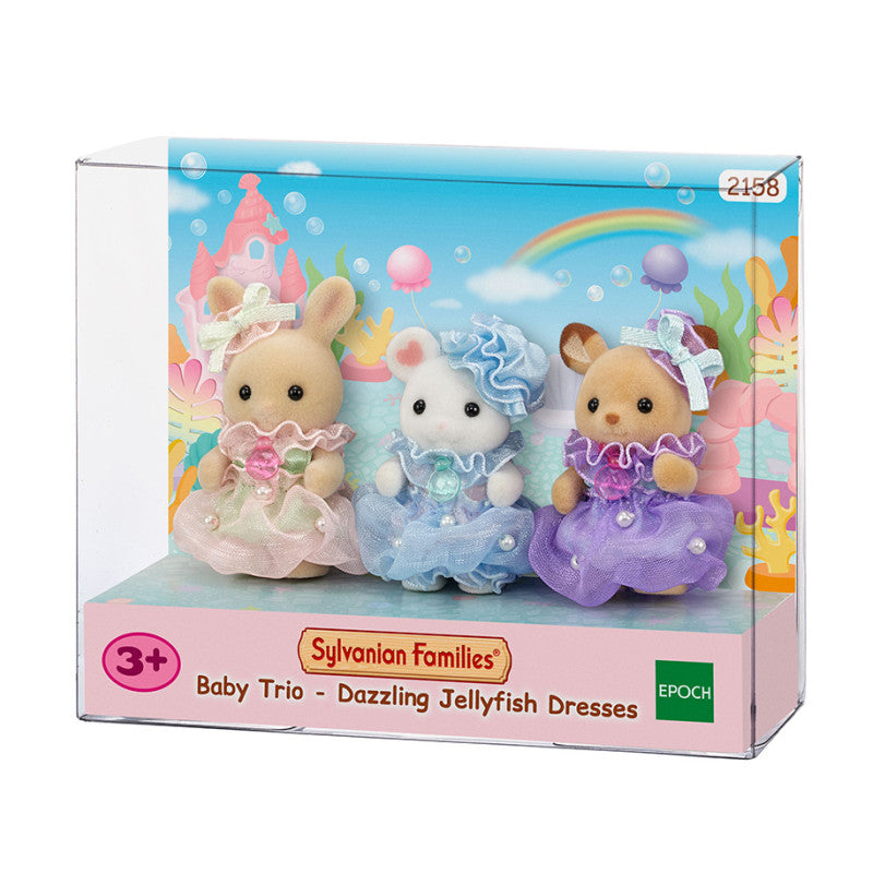 Le trio des bébés en costumes de méduses