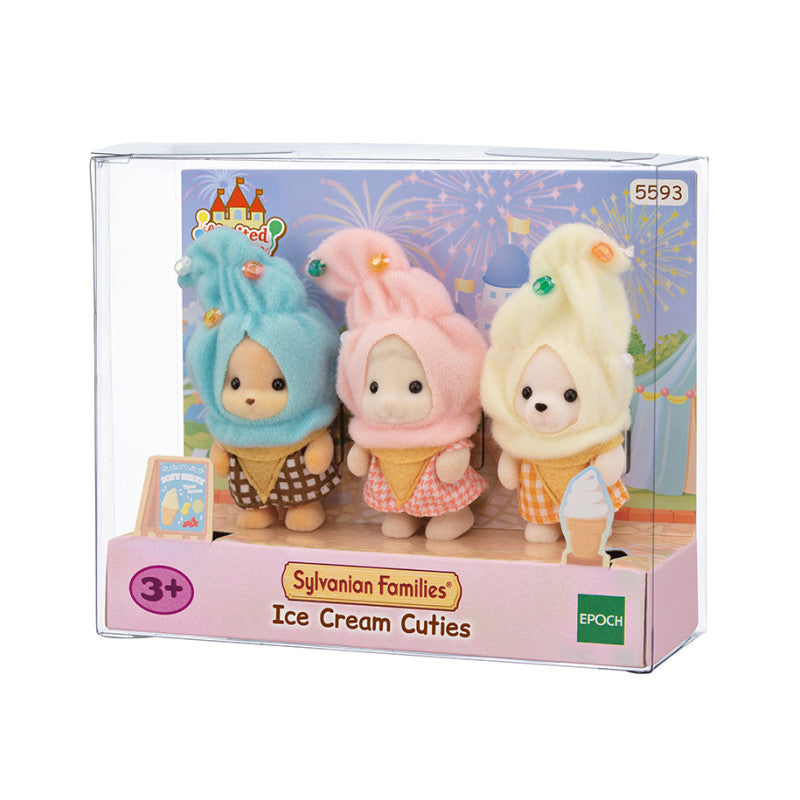 Le trio des bébés en costumes de crèmes glacées
