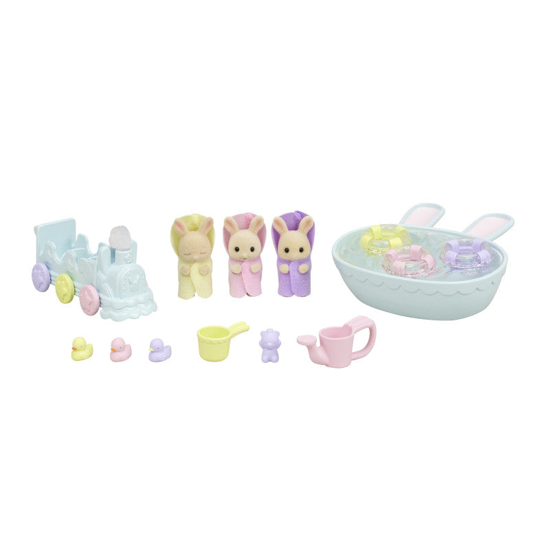 Les triplés Lapin Crème et accessoires de bain