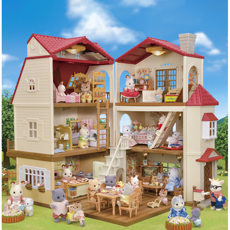 Maison de poupée - La grande maison éclairée et sa pièce secrète