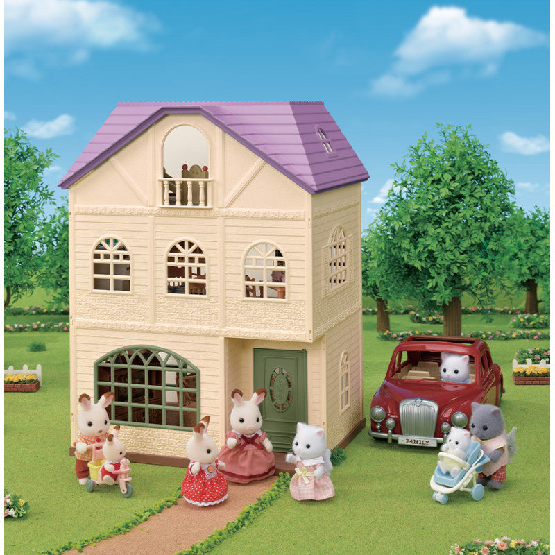 La maison à deux étages de la famille Lapin Caramel