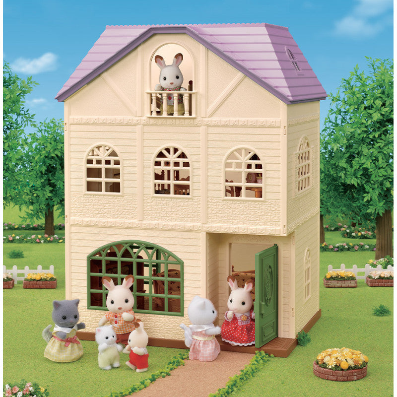 La maison à deux étages de la famille Lapin Caramel