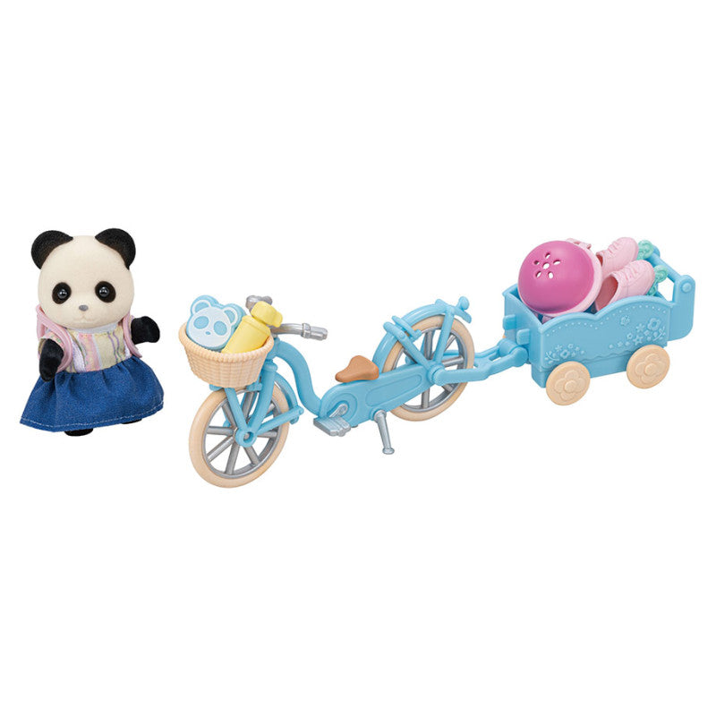 La fille Panda, son vélo et sa remorque